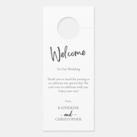 Schwarz-weißes Elegant, das die Hochzeit nicht stö Türanhänger (Rückseite)