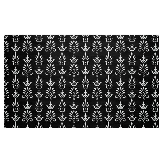 Schwarz-weißes, elegantes Damastmuster Stoff (Fat Quarter (45,7 x 55,9 cm))
