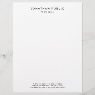 Schwarz-weißes elegantes modernes Minimalistisches Briefbogen