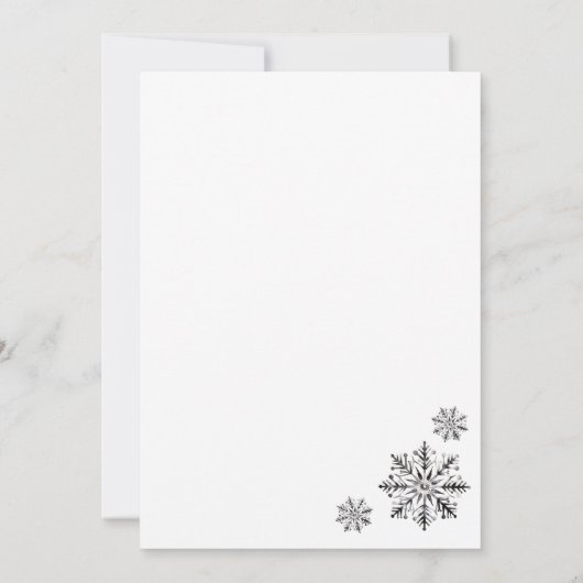 Schwarz-weißes elegantes Party Einladung (Rückseite)