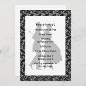 Schwarz-weißes elegantes Party für Silhouetten Einladung (Vorne/Hinten)