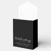 Schwarz-weißes, elegantes Script-Beerdigung Geschenkschachtel (Geöffnet)