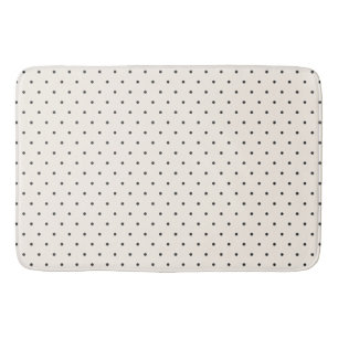 Schwarz-Weißes Elfenbein-Polka-Punkt-Muster Retro Badematte