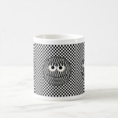 Schwarz-weißes Emoticon Kaffeetasse (Mittel)