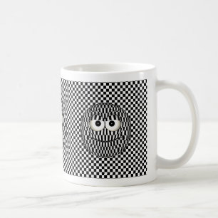 Schwarz-weißes Emoticon Kaffeetasse