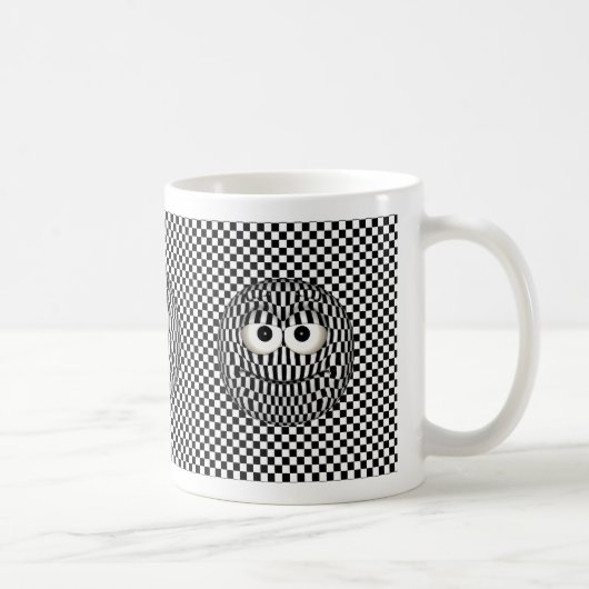 Schwarz-weißes Emoticon Kaffeetasse (Rechts)