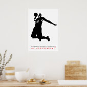 Schwarz-weißes Erreichen Motivierend Basketball Poster (Küche)