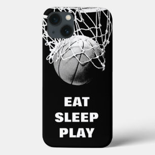 Schwarz-weißes Essen Schlafen Basketball Motiviere Case-Mate iPhone Hülle