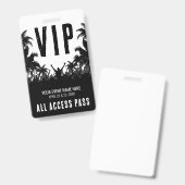 Schwarz-weißes Event-VIP Ausweis (Vorder- & Rückseite)