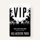 Schwarz-weißes Event-VIP Ausweis (Vorderseite)
