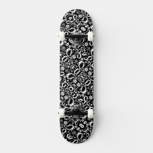 Schwarz-weißes exquisites indianisches Schinkenmus Skateboard