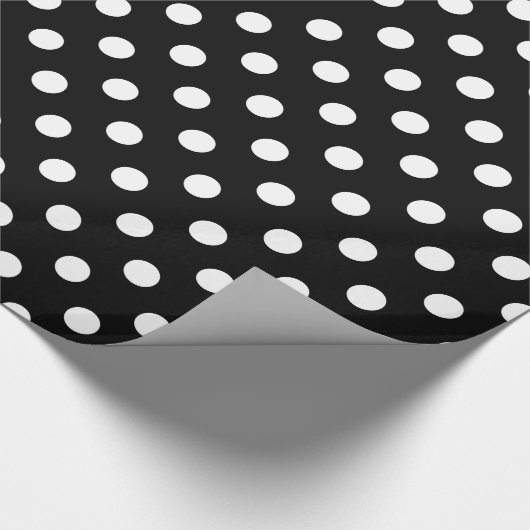 Schwarz-weißes Extra Large Polka Dot Muster Geschenkpapier (Ecke)