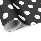 Schwarz-weißes Extra Large Polka Dot Muster Geschenkpapier (Rolleneckpunkt)