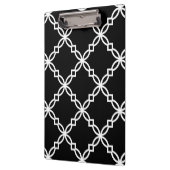 Schwarz-weißes Extravagantes Quatrefolienmuster Klemmbrett (Links)