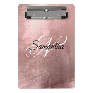 Schwarz-weißes, fantasievolles, monogrammiertes Ro Mini Klemmbrett