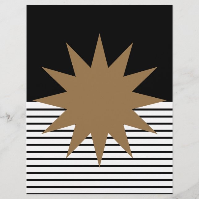 Schwarz-weißes Farbblock und braunes Scrapbook (Vorderseite)