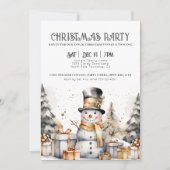 Schwarz-weißes festliches Party im Winter Einladung (Vorderseite)