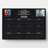 Schwarz-weißes Firmenlogo 2026 Kalender Fotoplatte (Vorderseite)