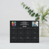 Schwarz-weißes Firmenlogo 2026 Kalender Postkarte (Stehend Vorderseite)