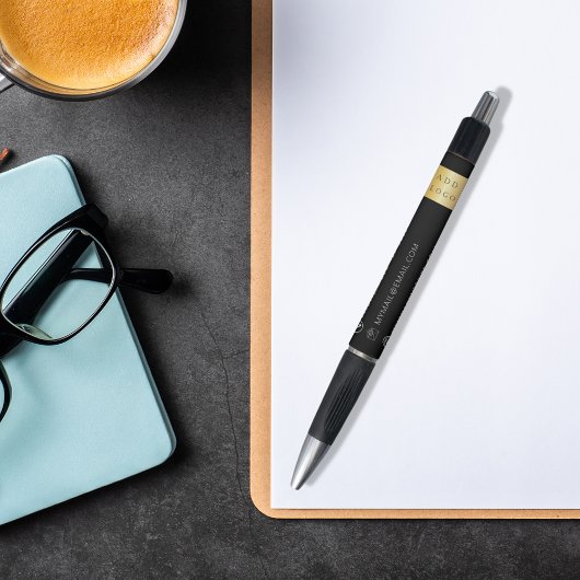 Schwarz-weißes Firmenlogo, E-Mail Kugelschreiber