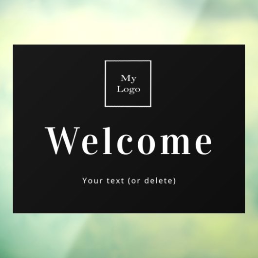 Schwarz-weißes Firmenlogo Fensteraufkleber (Blatt 3)