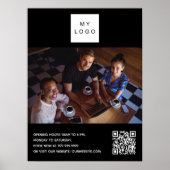 Schwarz-weißes Firmenlogo Foto: QR-Code willkommen Poster (Vorne)