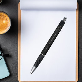 Schwarz-weißes Firmenlogo Kugelschreiber