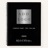 Schwarz-weißes Firmenlogo Notizblock (Vorderseite)