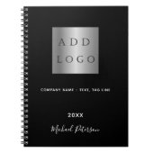 Schwarz-weißes Firmenlogo Notizblock (Vorderseite)