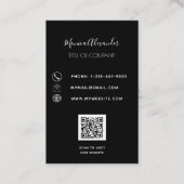 Schwarz-weißes Firmenlogo QR-Code beruflich Visitenkarte (Rückseite)