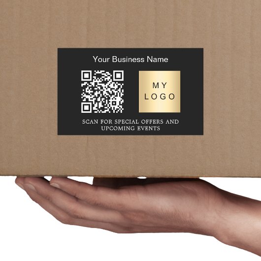 Schwarz-weißes Firmenlogo qr Code Rechteckiger Aufkleber