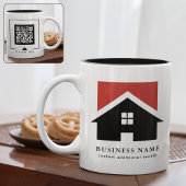 Schwarz-weißes Firmenlogo + QR-Code Werbung Zweifarbige Tasse