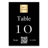 Schwarz-weißes Firmenlogo QR-Tischnummer Tischnummer (Vorderseite)