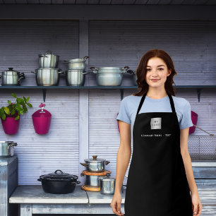 Schwarz-weißes Firmenlogo Schürze