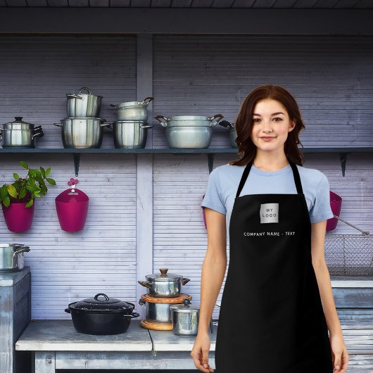 Schwarz-weißes Firmenlogo Schürze