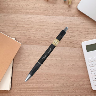 Schwarz-weißes Firmenlogo Vielen Dank Kugelschreiber