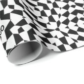 Schwarz-weißes Firmenlogo - Weihnachtskundenindivi Geschenkpapier (Rolleneckpunkt)