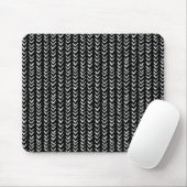 Schwarz-weißes Fischgrätmuster-Mauspad Mousepad (Mit Mouse)