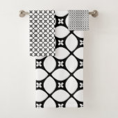 Schwarz-weißes Flake-Muster Badhandtuch Set (Insitu)