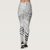 Schwarz-weißes Flechtwerk Leggings (Rückseite)