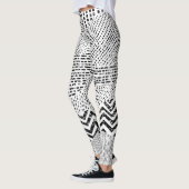 Schwarz-weißes Flechtwerk Leggings (Links)