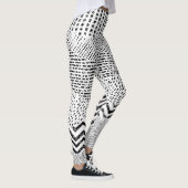 Schwarz-weißes Flechtwerk Leggings (Rechts)