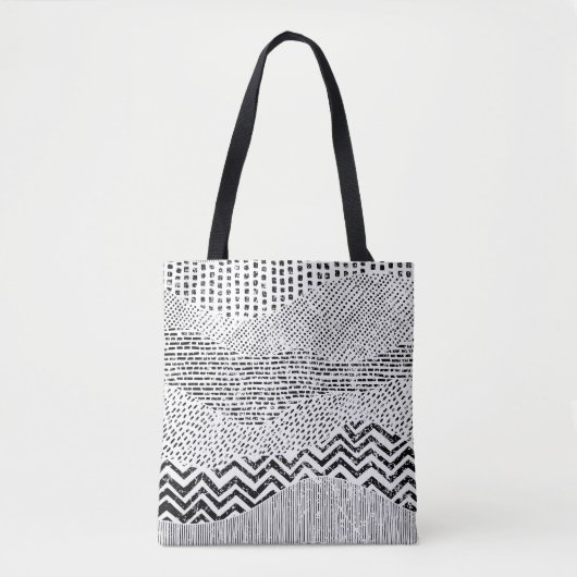 Schwarz-weißes Flechtwerk Tasche (Vorderseite)