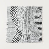 Schwarz-weißes Flechtwerk Wandteppich (Vorderseite (Horizontal))