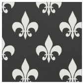 Schwarz-weißes Fleur-de-lis Textil Stoff (Nahaufnahme)