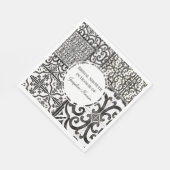 Schwarz-weißes Fliesenmuster Rustikales Brautparty Serviette (Ecke)