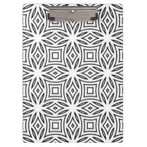Schwarz-weißes florales geometrisches Muster
