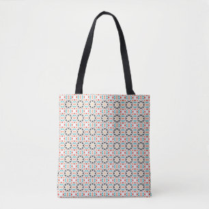Schwarz-weißes florales geometrisches Muster Tasche