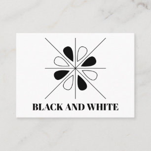 Schwarz-weißes florales geometrisches Muster Visitenkarte