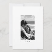 Schwarz-weißes florales Kalligrafie-Skript mit Fot Save The Date (Rückseite)